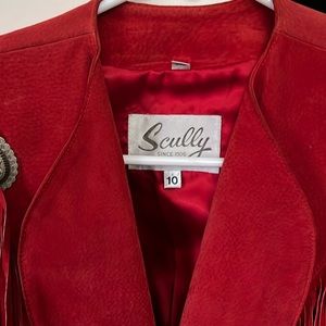 Women’s scully all red suede/leather